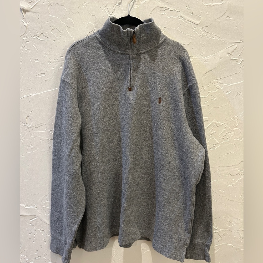 Ralph Lauren Polo Quarter Zip Sweater Gray Men’s XL